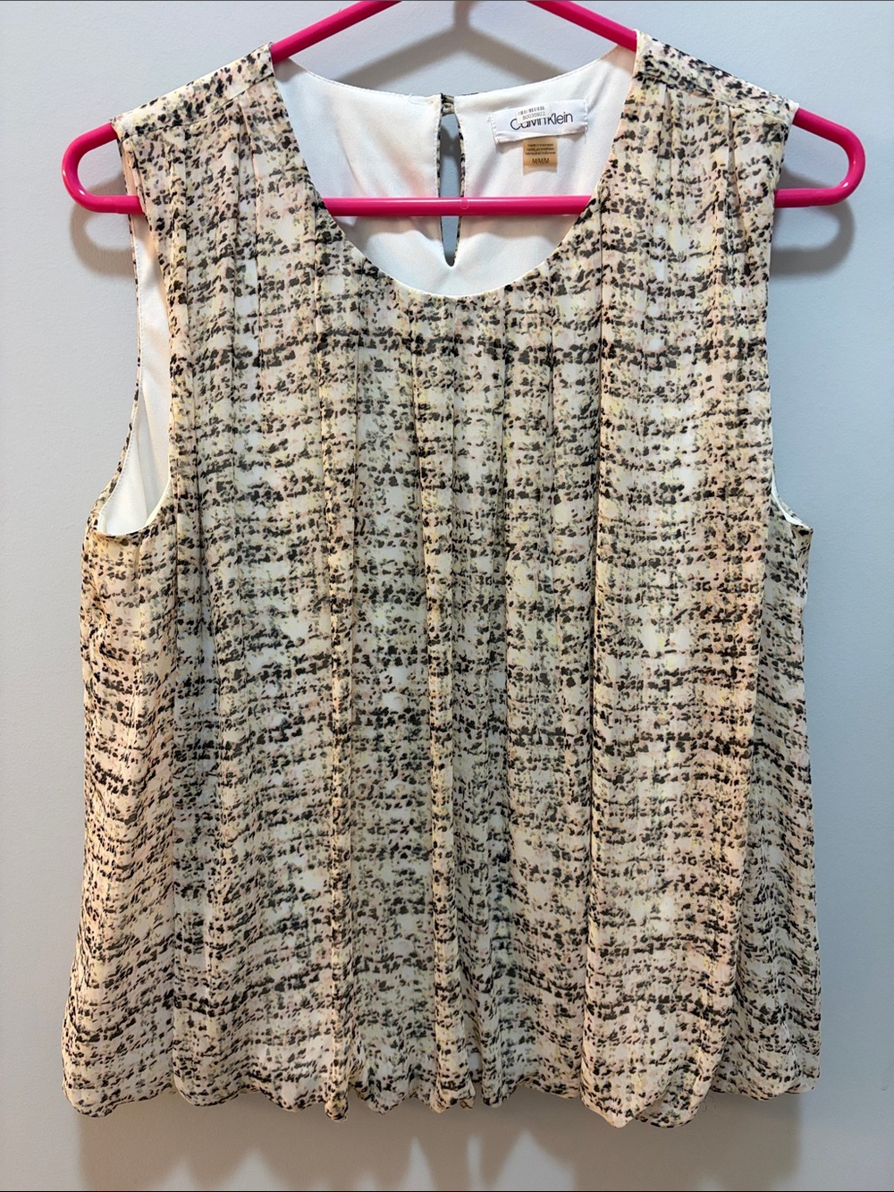 Calvin Klein Printed Sleeveless Blouse